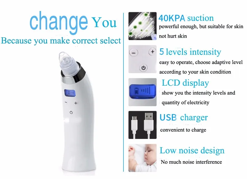 New beauty product black head removal instrument comedo suction device