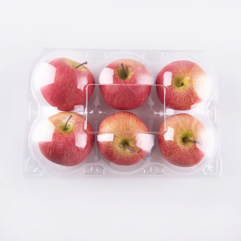 6 件透明塑料苹果水果包装盒