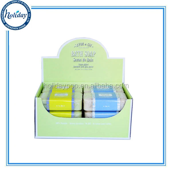 Easy To Assemble Corrugated Soap Counter Top Cardboard Display,Colored Paper Display Box For