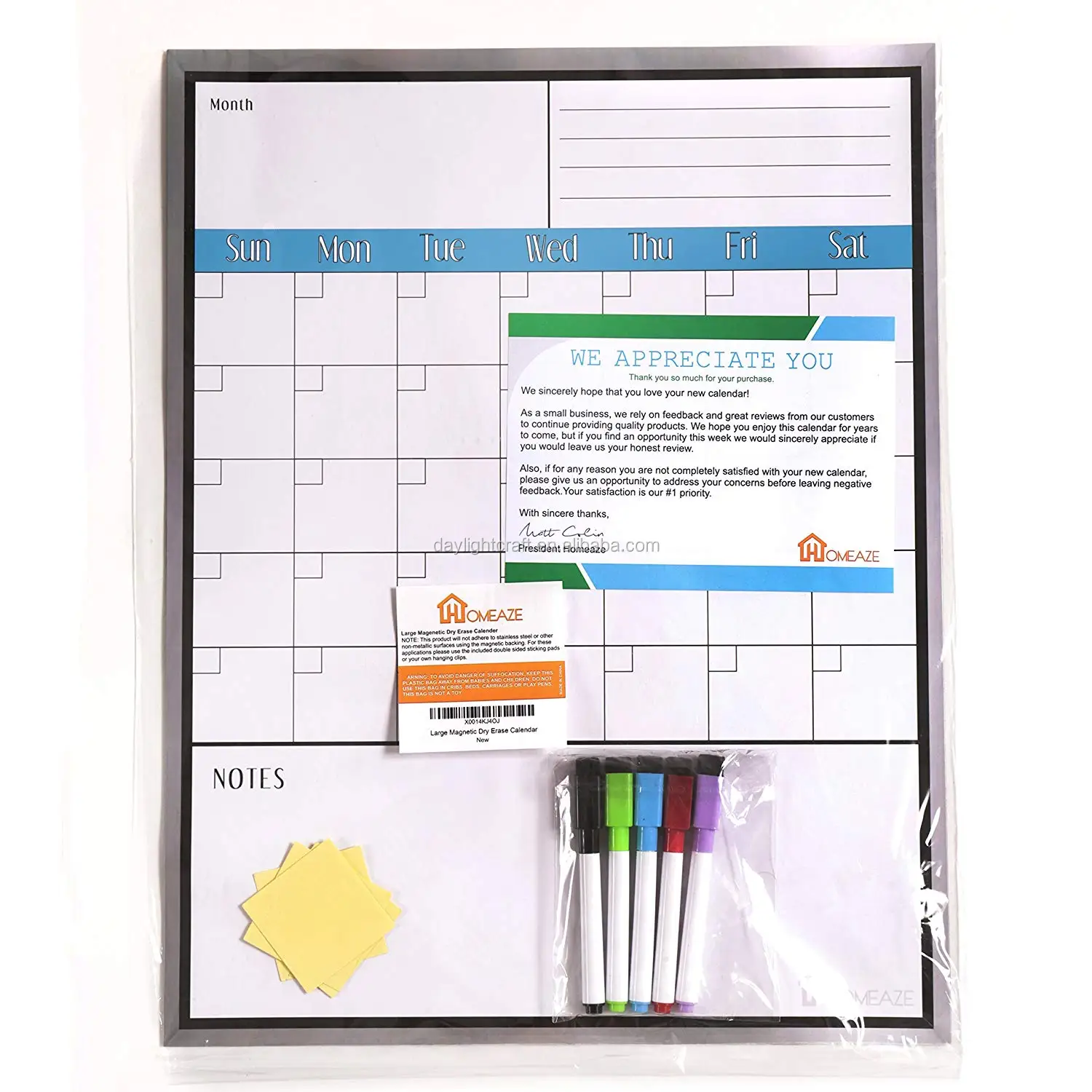 Large Dry Erase Monthly Magnetic Calendar For Refrigerator Magnetic