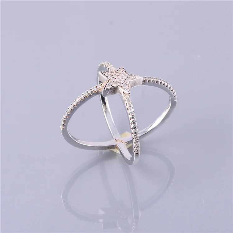Plata Esterlina estrellas en círculo dedo Anillo! Nuevo!! 925