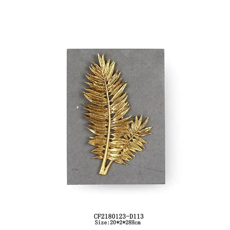 Resin goldleaf sculpture cement board maple leaf wall decor details