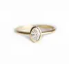 14K Yellow Gold Plating 925 Sterling Silver Oval Shape Stone Rings