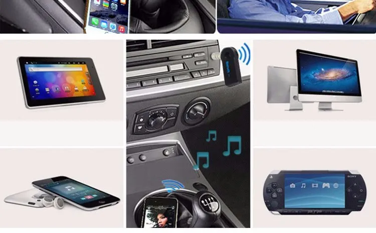Portable mini wholesale car kit transmitter bluetooth receiver