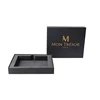 Luxury custom matte black simple design wallet gift box and packaging with hot stamping logo