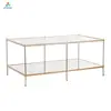 Hardware furniture modern steel and glass coffee table for living room
