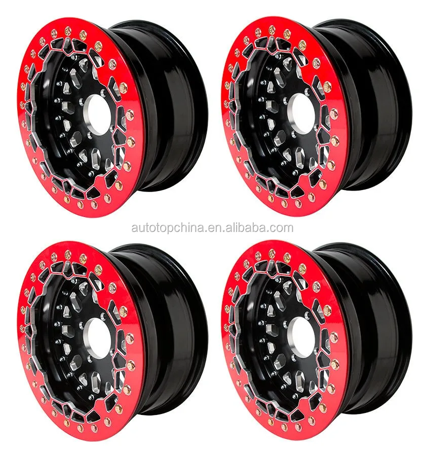 14 Inch Atv Beadlock Alloy Wheel,Hot Sale Black Utv Quad Wheels Rims 4/ ...