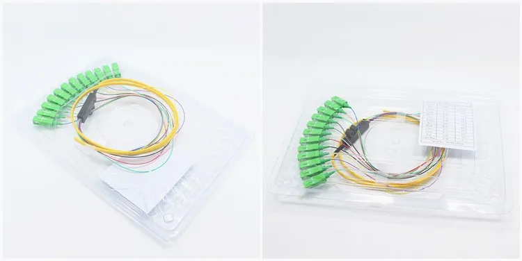 SC APC 0.9mm 12colors of Ribbon fiber pigtail