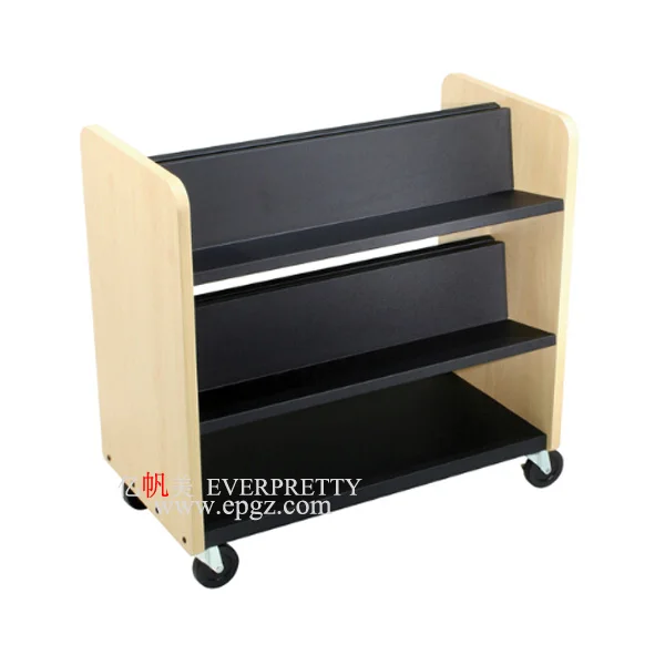 Wooden Library Furniture Book Trolley With Wheels Buy Book Trolley