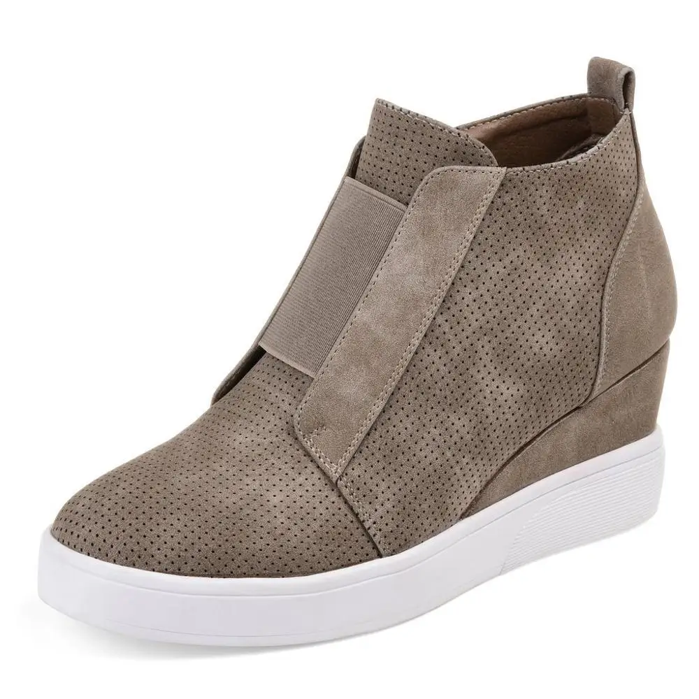 comfort zipper wedge sneakers