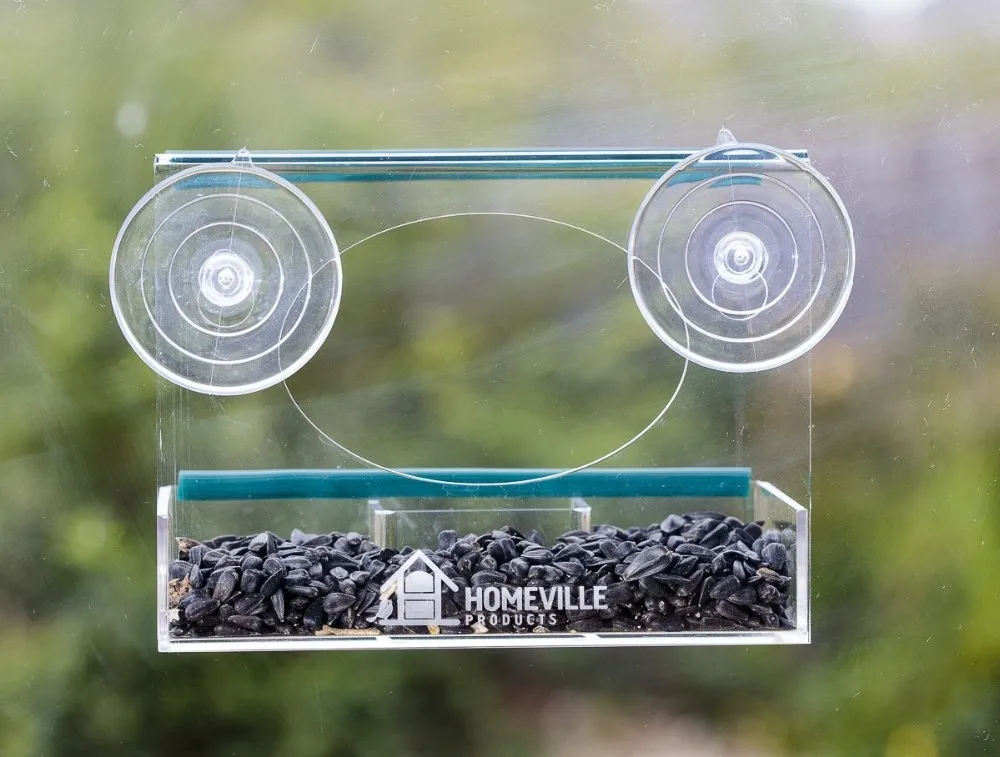 Unique Window Bird Feeder See Through Watch Wild Birds Up Close