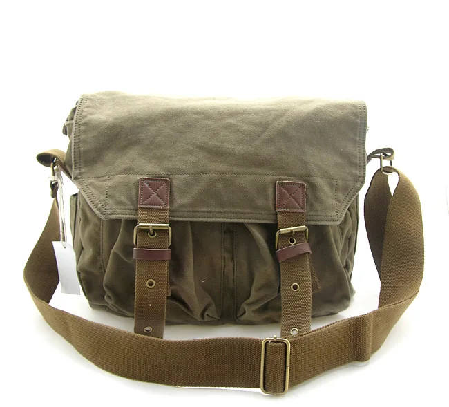 2361 High Quality Durable Washed Khaki Canvas One Side School Book Bag ...