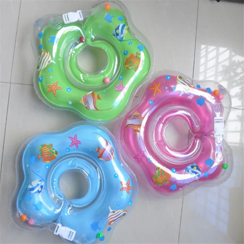 New Infant Baby Lap Swimming Baby Neck Float PVC Ring Inflatable Swimming Circle Neck Swimtrainer 2016