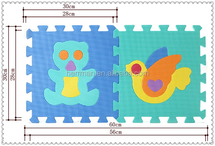 Herrman Waterproof Bathroom Floor Mats Eva Number Interactive