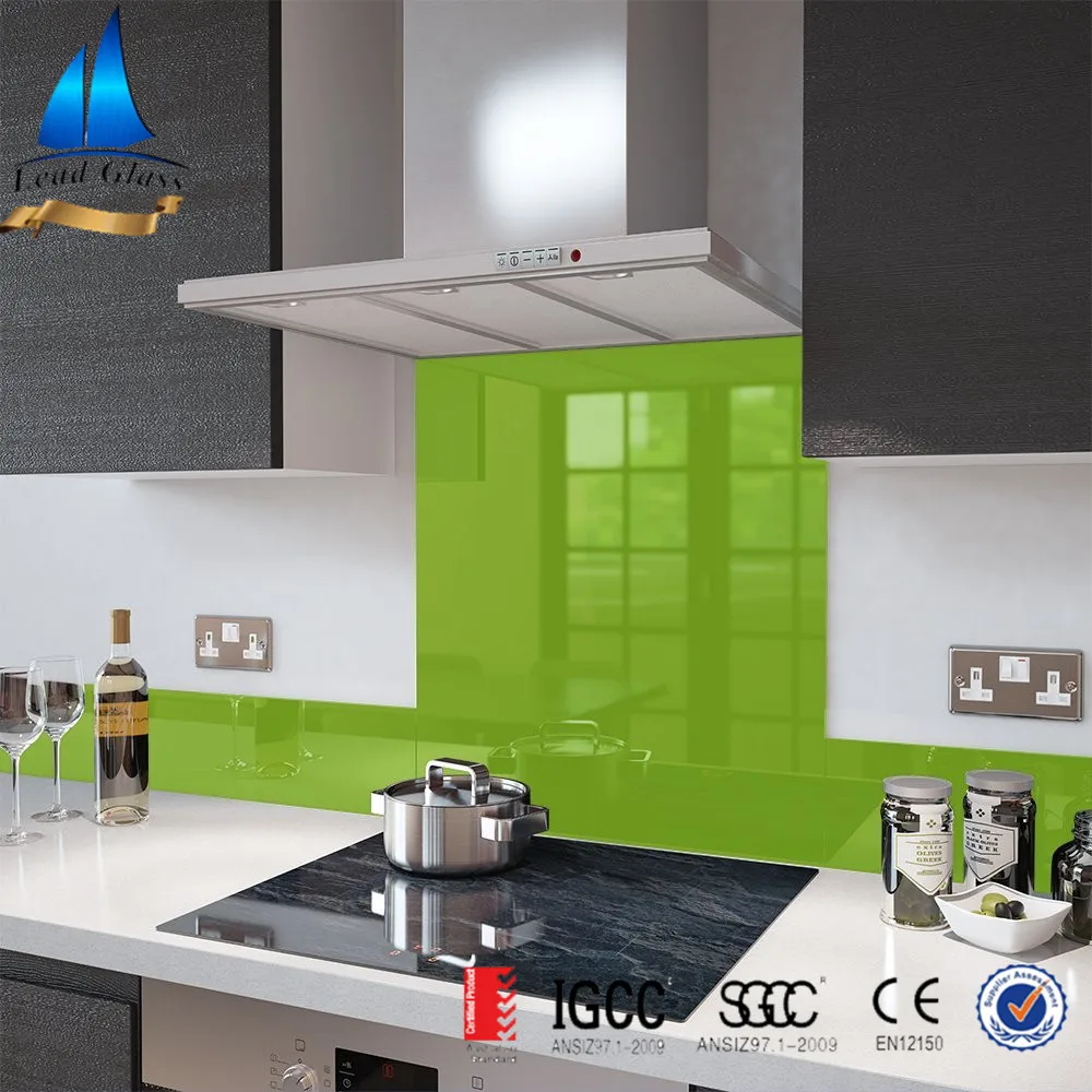 Lime Green glass splashback 60x75cm