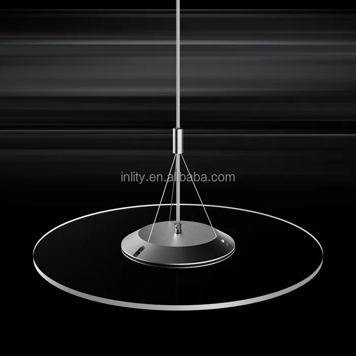 Ultra-thin 36W Dimmable Clear Round Panel Pendant Light With High CRI