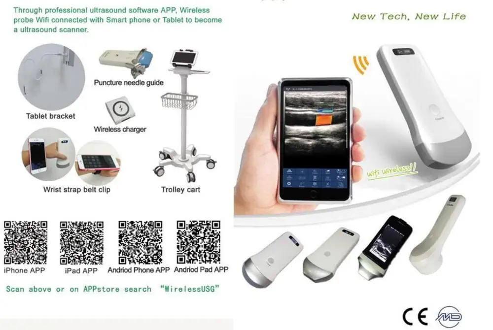 Doppler ultrasound Transducer USG small ultrasonic transducer wireless ultrasound Probe Machine