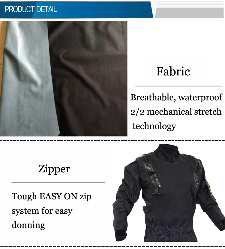 Premium Neoprene Uzipper Dry Suit Oem Full Suit Long Sleeve Surfing