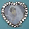 Heart Silver Clear Acrylic Gem Jeweled Metal Photo Frame