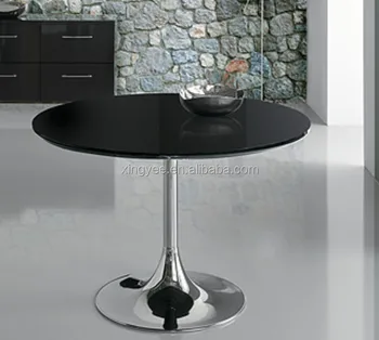 Home Furniture Modern Dining Tables Chromed Metal Base Black Tempered Gl Round Table Centre Home Furniture Modern Dining Tables Chromed Metal Base Black Tempered Gl Round Table Centre