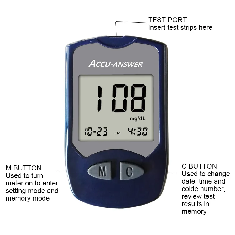 Medical Equipment Blood Glucose Detector Gluco Meter Blood Sugar Tester