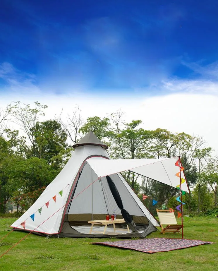 Tente Tipi De Camping 3-4 Personnes – Double Couche, Légère Et Imperméable – Marque Tipi