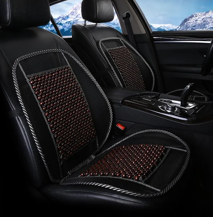Car Cool Cushion Breathable Wooden Bead Car Seat Cushion With Strap (bt