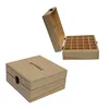 Heyco high quality square 12 25 slot original pine wooden essential oil storage box case