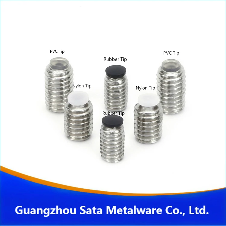 Hexagon Socket Rubber Head Grub Screws,Plastic Head Endless Screws