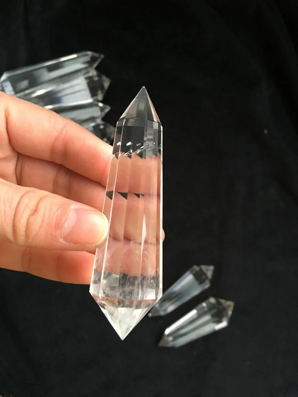 Pure Natural 100 Clear Quartz Rock Crystal 13 Facet Prism,Rare