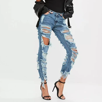 damage jeans and top