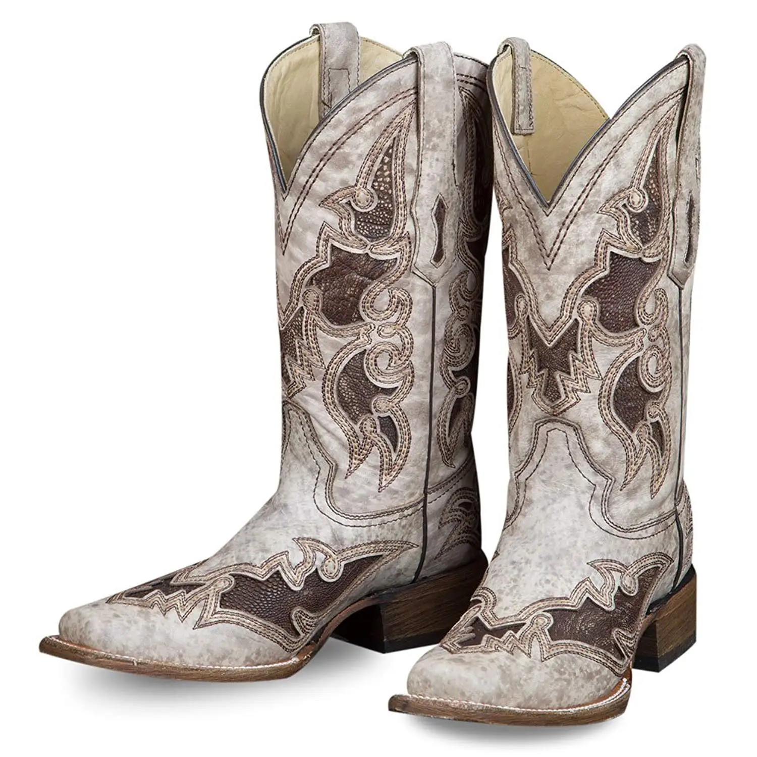 CORRAL G1076 Bone Tan Short Top Inlay with Studs CORRAL G1076 Bone Tan Short Top Inlay with Studs