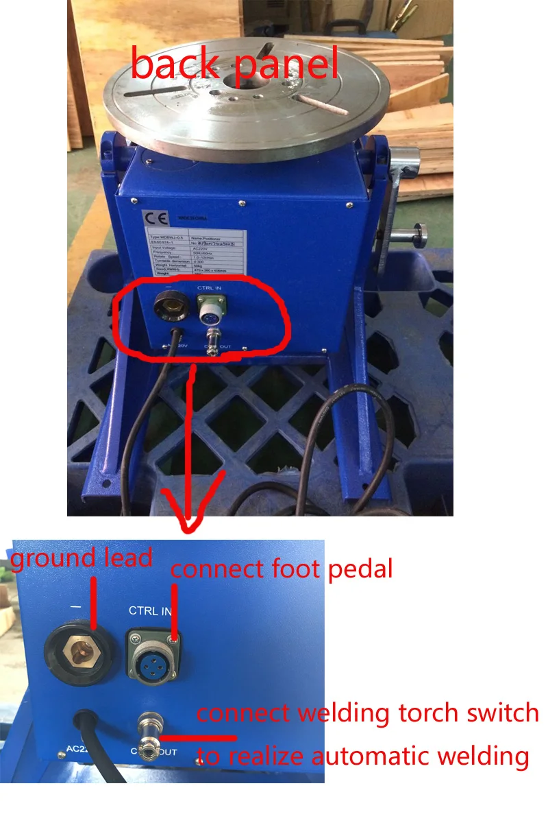 200kg Welding Positioner Machine Wdbwj2 Rotary Tig Welding Table