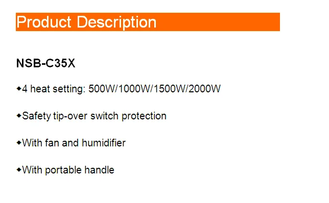 Popular Portable Heater, 220V-240V, 2000W - detail 2