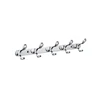 Bathroom Robe Hook 5 Hooks Stainless Steel Hanger Towel Hat Coat Clothes Wall Mounted Hook Hanger JY-149