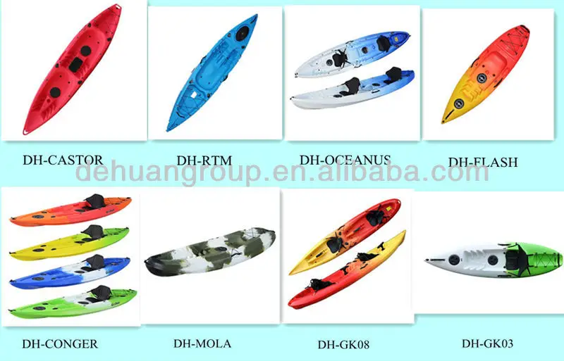 Fashionable Sit On Top Plastic Kayak Single Seat Polyethylene Kayak