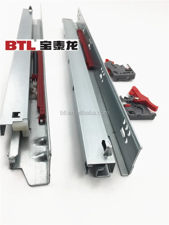 Telescopic Channel Triple Extension Undermount Soft Close Drawer