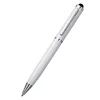 Elegant 2 in 1 White Capacitive Touch Screen Metal Ballpoint Pen Stylus for iPhone Tablet iPod