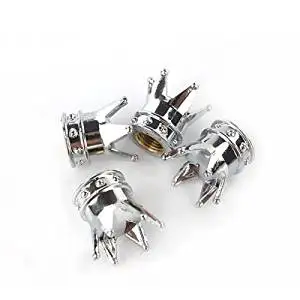 Silver Crown Tyre Tire Valve Stems Air Dust Caps Cover Car Truck Wheel Rim