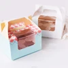 Biodegradable Paper Cupcake Muffin Box With Handle and Divider for 4 Cakes