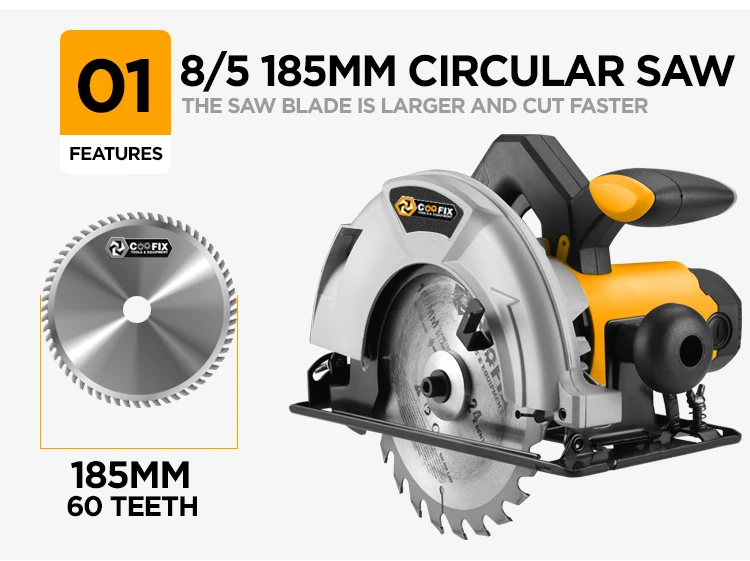 235MM 40T Industrial Cutting Machines Electric Circular Saw For Wood COOFIX CF-CS006