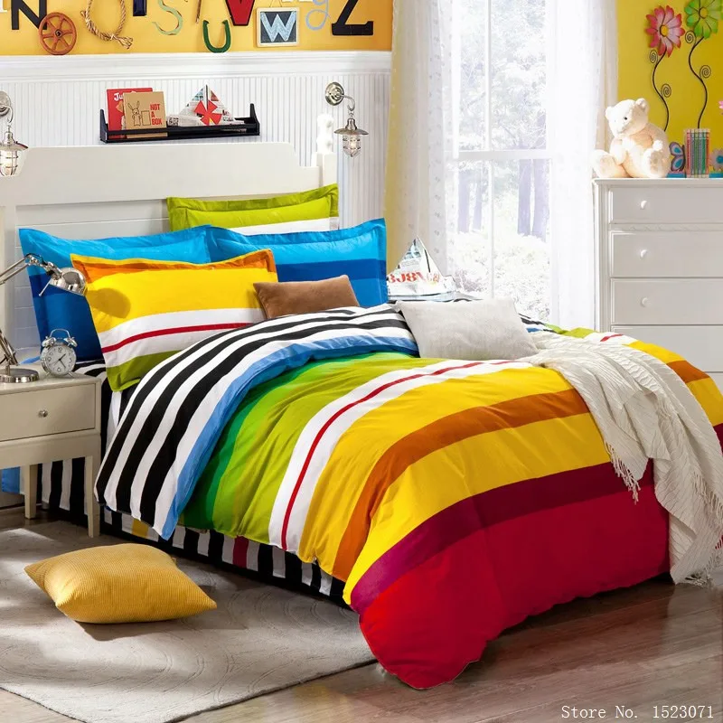 Whole 100 Cotton Pink Grid Bedding Set Black White Striped Whole 100 Cotton Pink Grid Bedding Set Black White Striped Bed Linen Duvet Cover Sheet Pillowcase Queen Size Zh Comforter