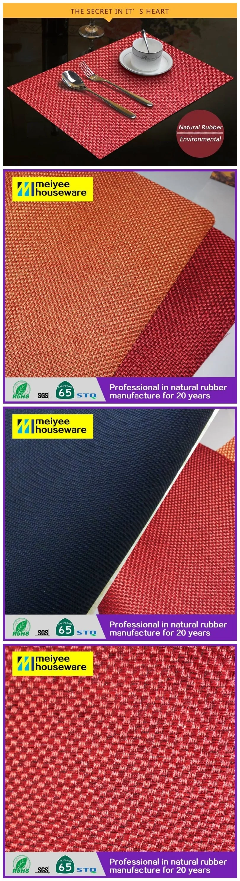 Wholesales New Products High Quality Natural Rubber Placemat Beaded