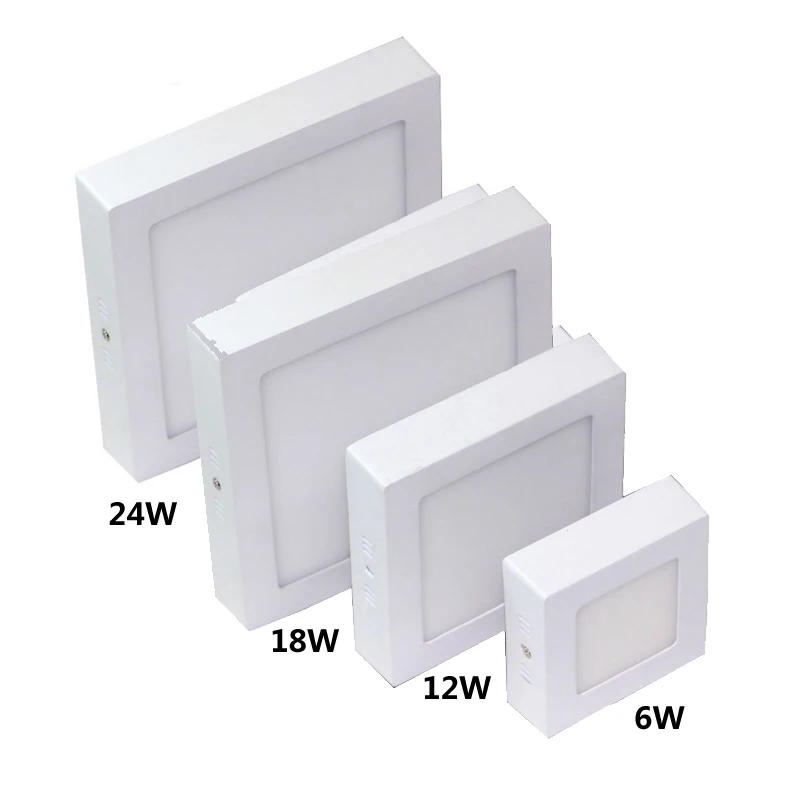 6W/12W/18W/24W Square Led Panel Light Surface Mounted Downlight lighting Led ceiling down AC 110-240V + Driver