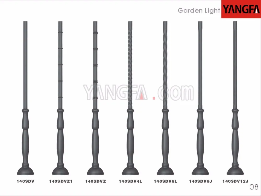 Euro style antique design steel pole galvanized yard light poles