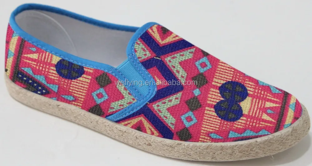 women canvas shoes with speical fabric rope sole outsoles