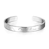 custom stainless steel Gold Plated Bangle Cuff "Only Love You" engrave Bracelet for women