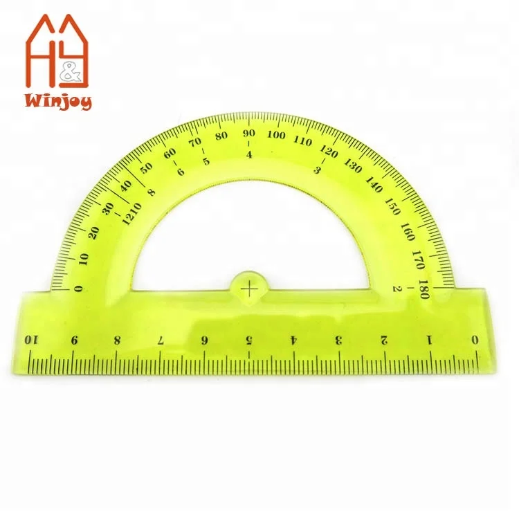 
WINJOY Plastic Protractor, 180 Degrees Protractor for Angle Measurement Student Math, Clear Color School Supplies 
