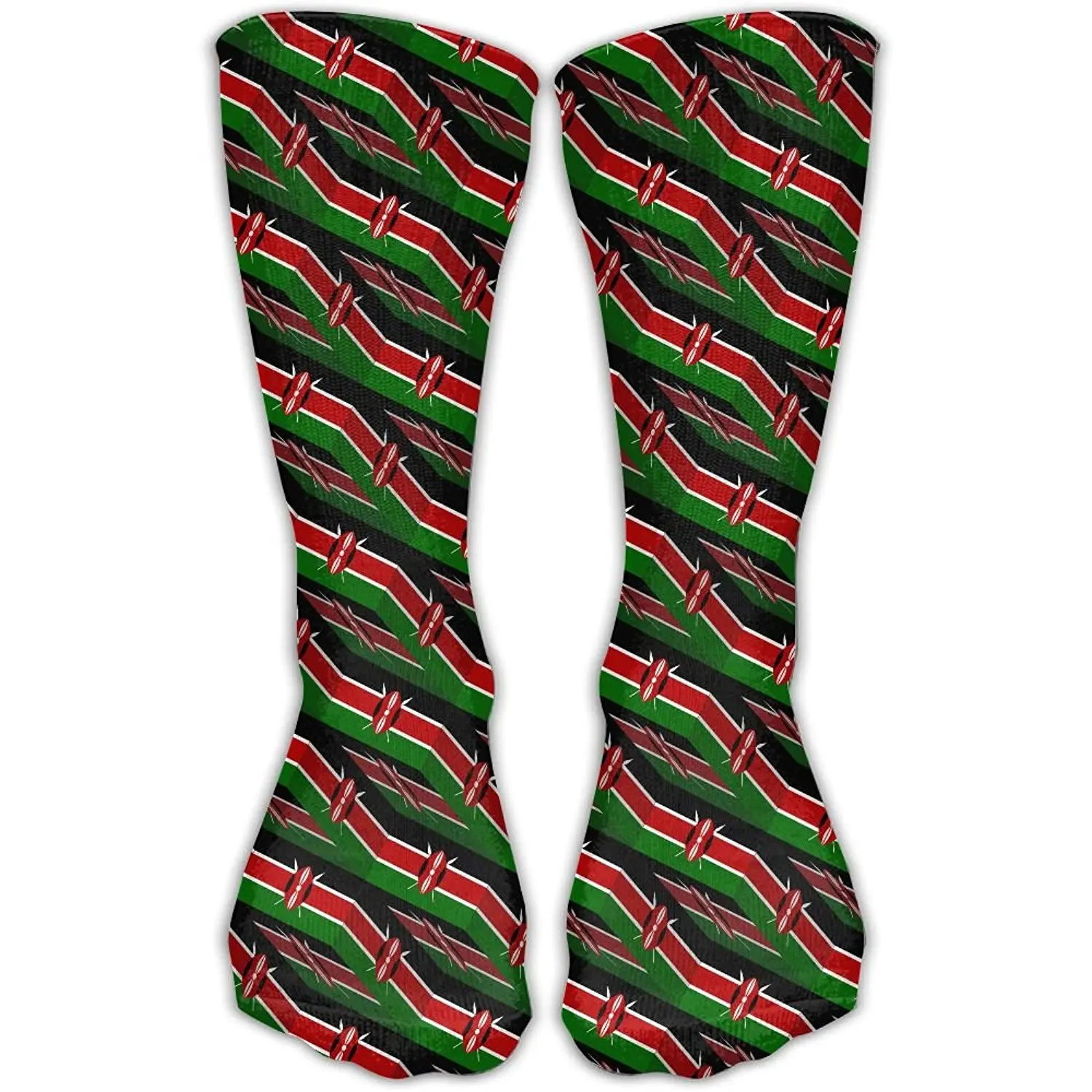 Kenya Flag With America Flag Casual Socks Crew Socks Crazy Socks Soft Breathable For Women Sports Athletic Running