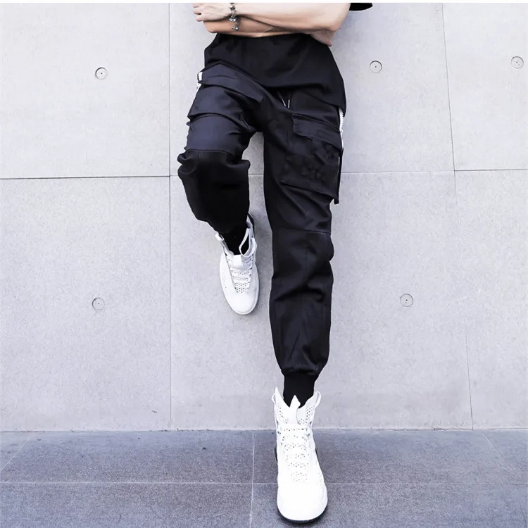 black jogger pants with pockets